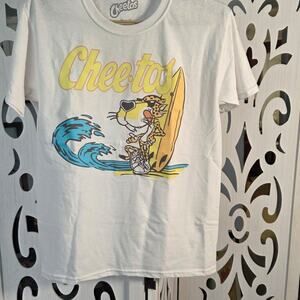Cheetos Chester Cheetah Surfing Graphic T-Shirt White Small NWOT Snack Food